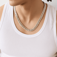 Thumbnail for Cadena Malla Italiana 8 mm en Plata 950 – 60 cm - nativosjewelry