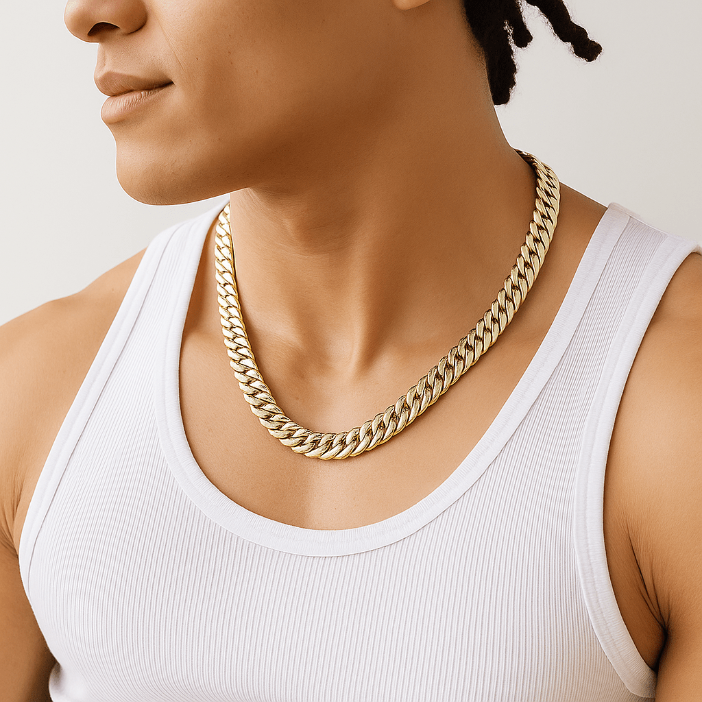 Cadena Malla Italiana 8 mm en Plata 950 – 60 cm - nativosjewelry