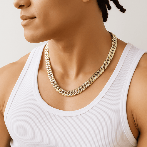 Cadena Malla Italiana 8 mm en Plata 950 – 60 cm - nativosjewelry