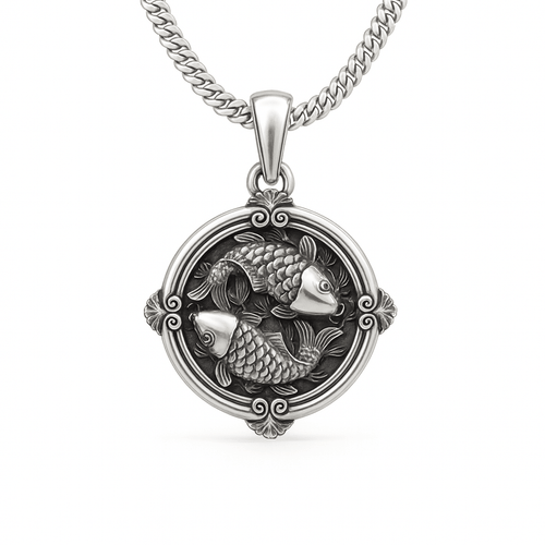 Cadena Miami 3 mm + Dije Koi 3D en Plata 950 3cm - nativosjewelry