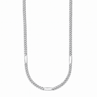 Thumbnail for Cadena Miami Clip Plata 950 – 3 Clips Rectangulares (55 cm) - nativosjewelry