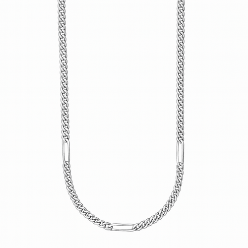 Cadena Miami Clip Plata 950 – 3 Clips Rectangulares (55 cm) - nativosjewelry