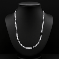 Thumbnail for Cadena Miami Clip Plata 950 – 3 Clips Rectangulares (55 cm) - nativosjewelry