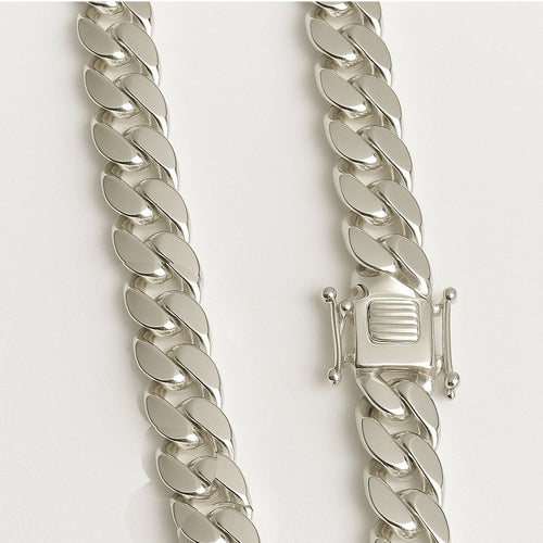 Cadena Miami Cuban Maciza Plata Pura 999 – 16mm - nativosjewelry