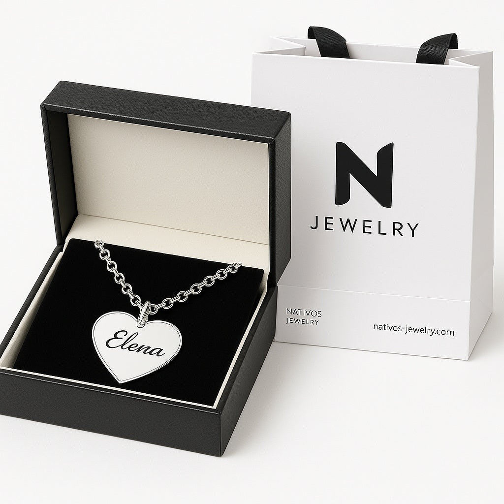 Collar Amor Eterno – Personalizado con Nombre en Dije de Corazón - nativosjewelry
