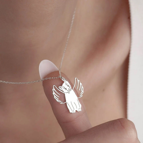Collar Cat Angel - nativosjewelry