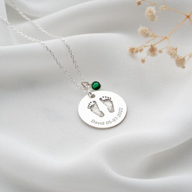 Collar con dije piecito personalizado de Plata 950 - nativosjewelry