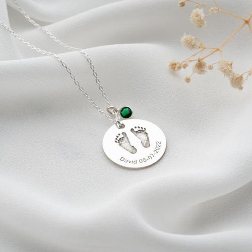 Collar con dije piecito personalizado de Plata 950 - nativosjewelry