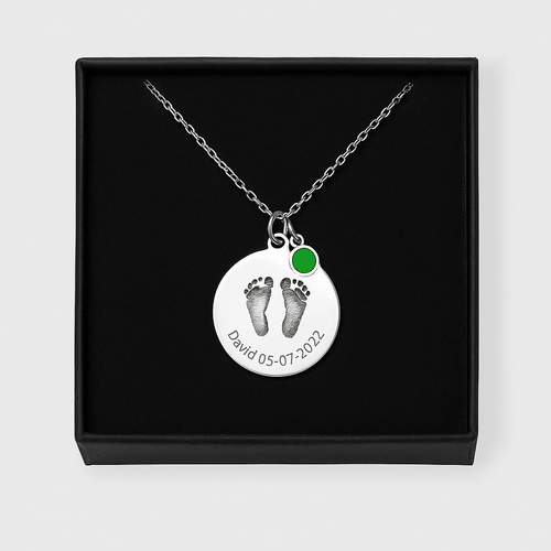 Collar con dije piecito personalizado de Plata 950 - nativosjewelry