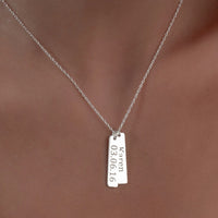 Thumbnail for Collar con nombre y fecha personalizado en Plata 950 - nativosjewelry