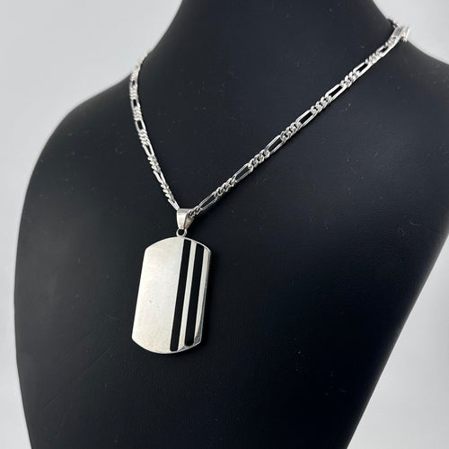 Collar con Placa Line personalizado en Plata 950 - nativosjewelry