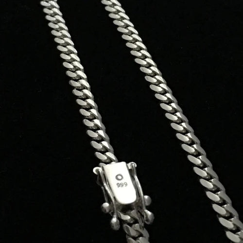 collar de eslabones cubanos 6mm de Plata 999 70cm - nativosjewelry
