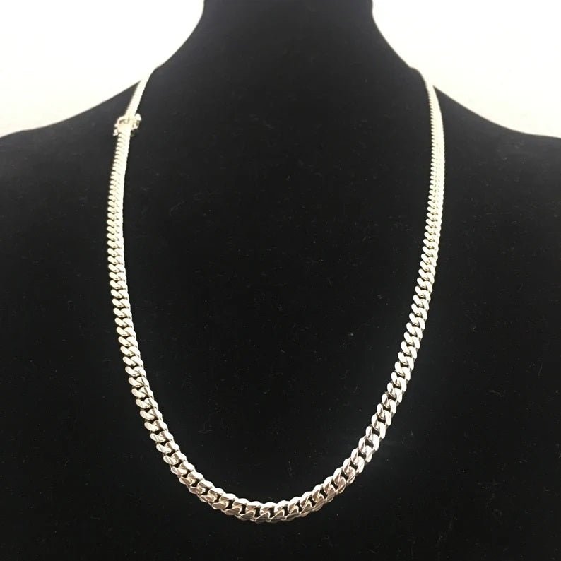 collar de eslabones cubanos 6mm de Plata 999 70cm - nativosjewelry