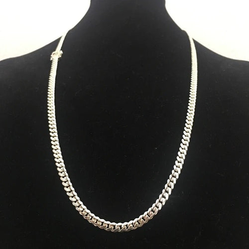 collar de eslabones cubanos 6mm de Plata 999 70cm - nativosjewelry