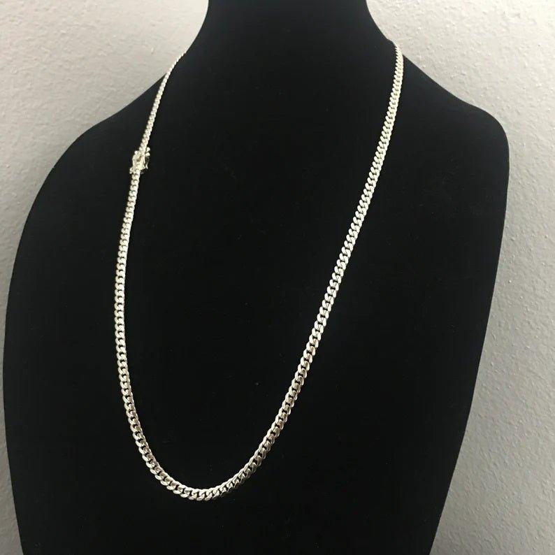 collar de eslabones cubanos 6mm de Plata 999 70cm - nativosjewelry
