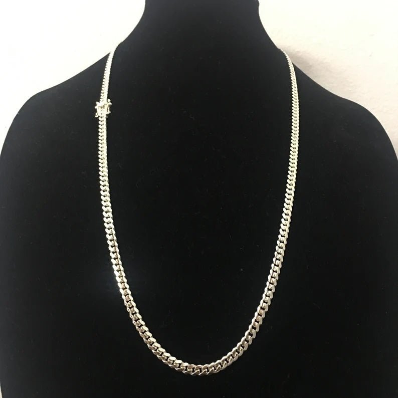 collar de eslabones cubanos 6mm de Plata 999 70cm - nativosjewelry