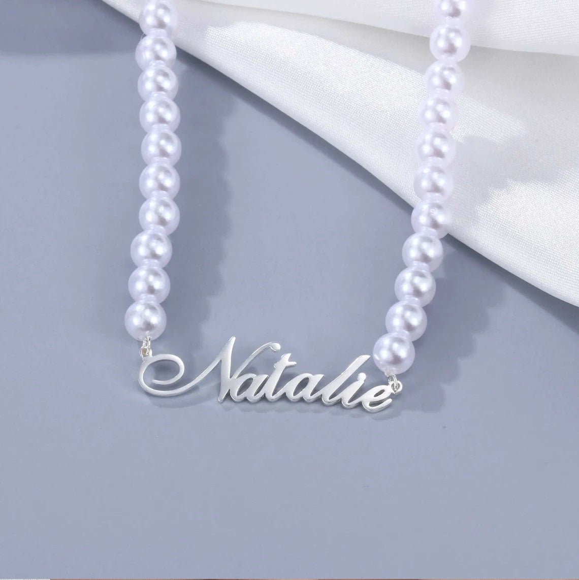 Collar de Perlas Checas con Nombre - nativosjewelry