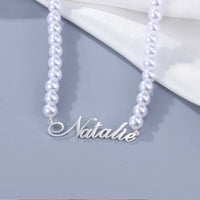 Thumbnail for Collar de Perlas Checas con Nombre - nativosjewelry