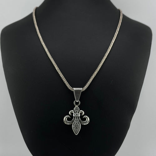Collar Espiga con dije Flor de Lys - nativosjewelry