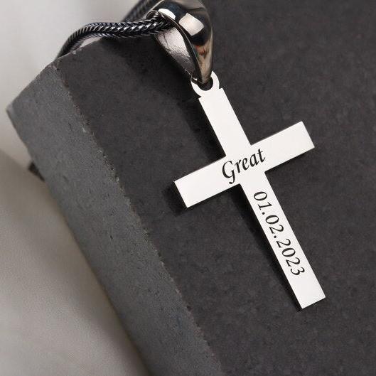 Collar Espiga y Cruz personalizada de Plata 950 - nativosjewelry