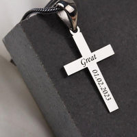 Thumbnail for Collar Espiga y Cruz personalizada de Plata 950 - nativosjewelry