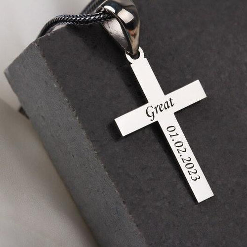 Collar Espiga y Cruz personalizada de Plata 950 - nativosjewelry