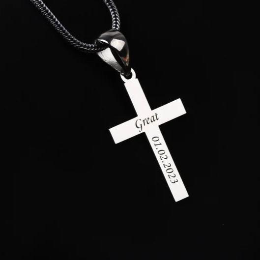 Collar Espiga y Cruz personalizada de Plata 950 - nativosjewelry