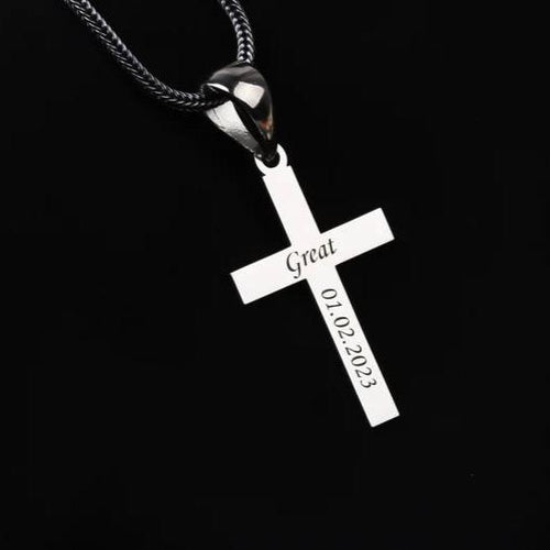 Collar Espiga y Cruz personalizada de Plata 950 - nativosjewelry