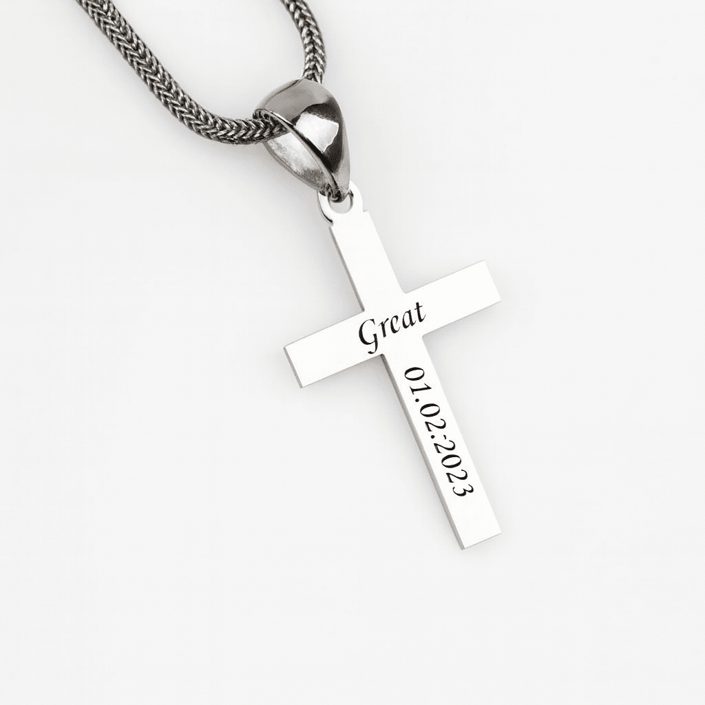 Collar Espiga y Cruz personalizada de Plata 950 - nativosjewelry