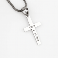Thumbnail for Collar Espiga y Cruz personalizada de Plata 950 - nativosjewelry