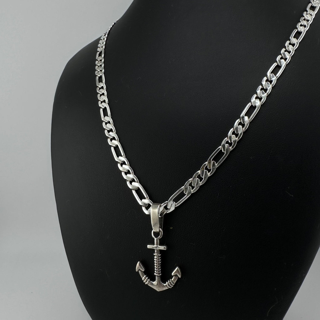 Collar Figaro con dije de Ancla - nativosjewelry