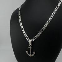 Thumbnail for Collar Figaro con dije de Ancla - nativosjewelry