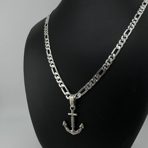 Collar Figaro con dije de Ancla - nativosjewelry