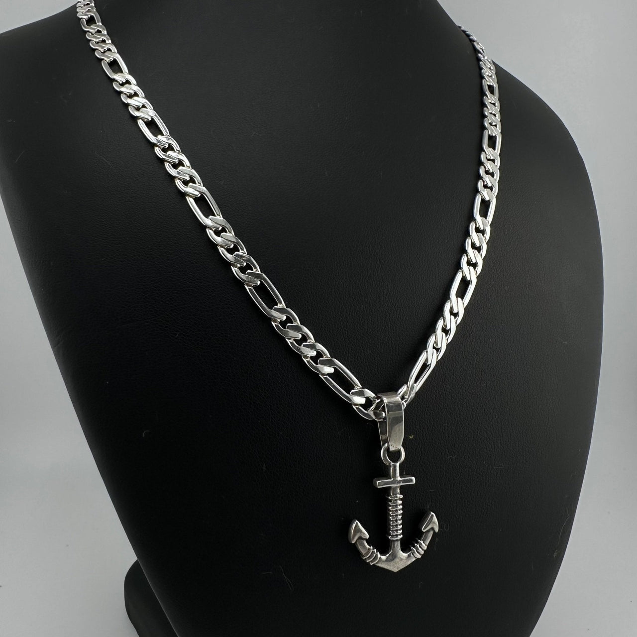 Collar Figaro con dije de Ancla - nativosjewelry