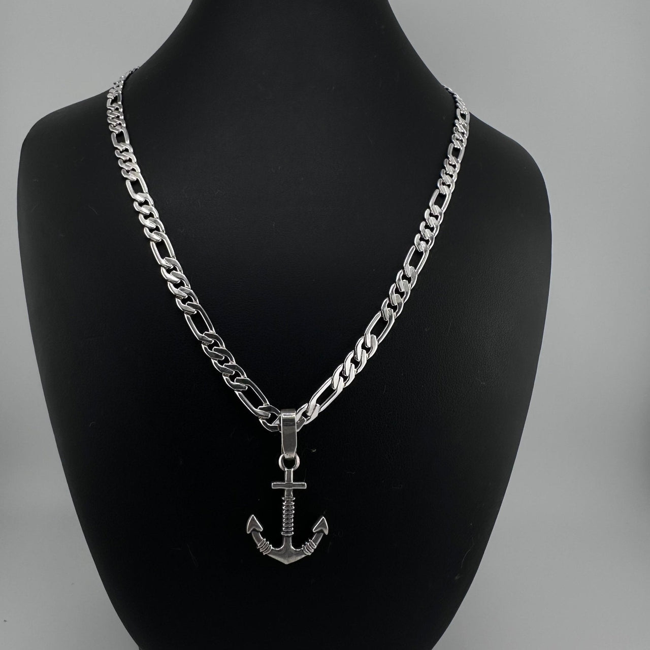 Collar Figaro con dije de Ancla - nativosjewelry
