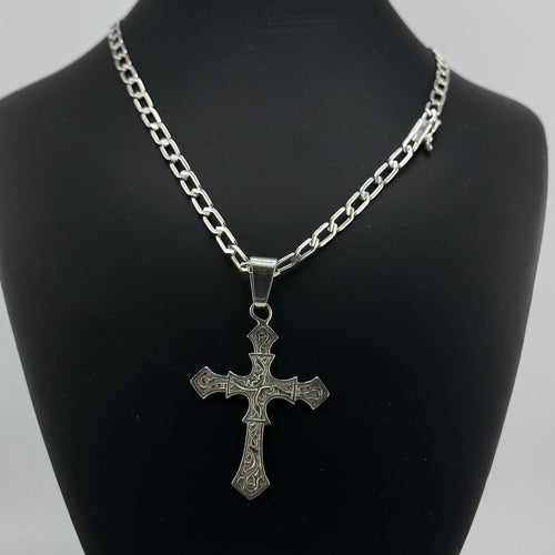 Collar Hexagonal con dije de cruz Labrada - nativosjewelry