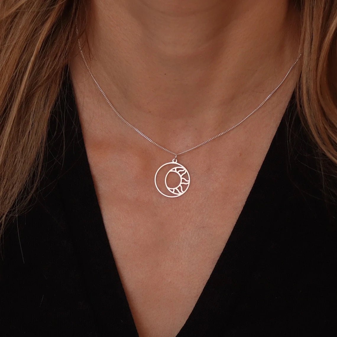 Collar Media Luna y Sol - nativosjewelry