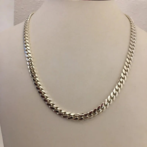 Collar Miami Cuban de Plata ley 999 7mm de grosor - nativosjewelry