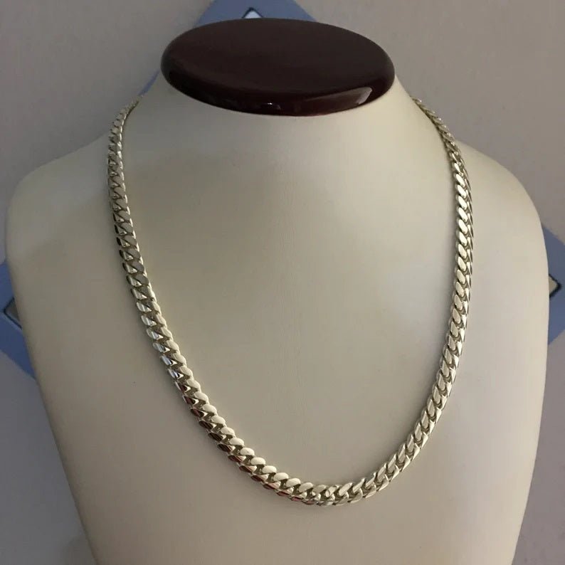 Collar Miami Cuban de Plata ley 999 7mm de grosor - nativosjewelry