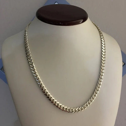 Collar Miami Cuban de Plata ley 999 7mm de grosor - nativosjewelry