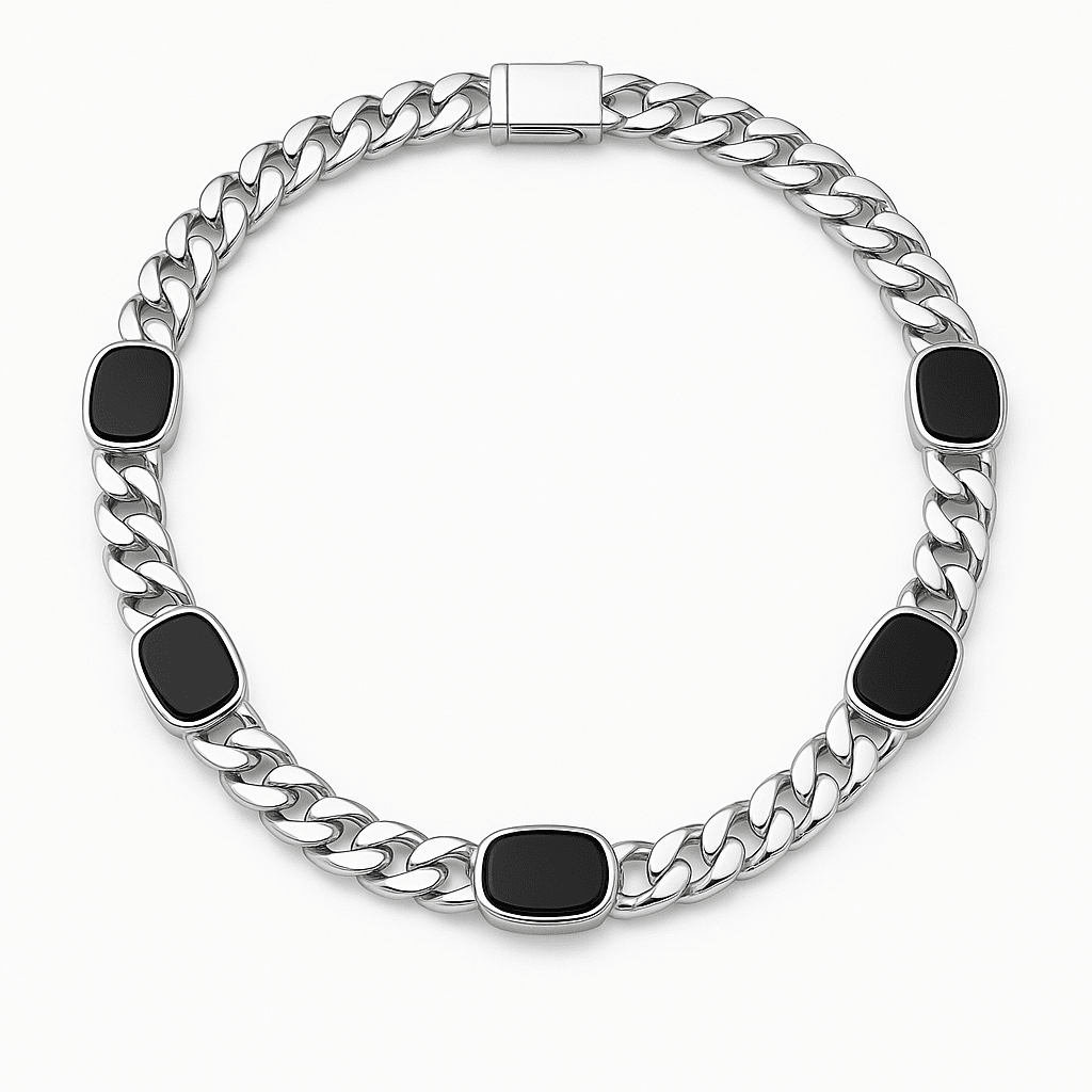 Collar Miami Onix 7mm - Plata 999 - nativosjewelry