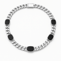 Thumbnail for Collar Miami Onix 7mm - Plata 999 - nativosjewelry