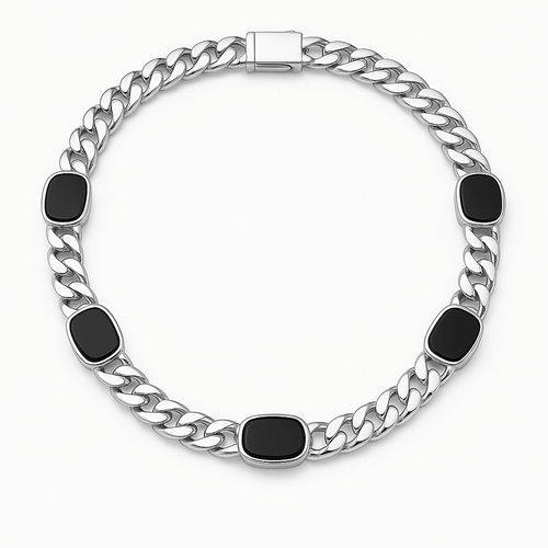 Collar Miami Onix 7mm - Plata 999 - nativosjewelry