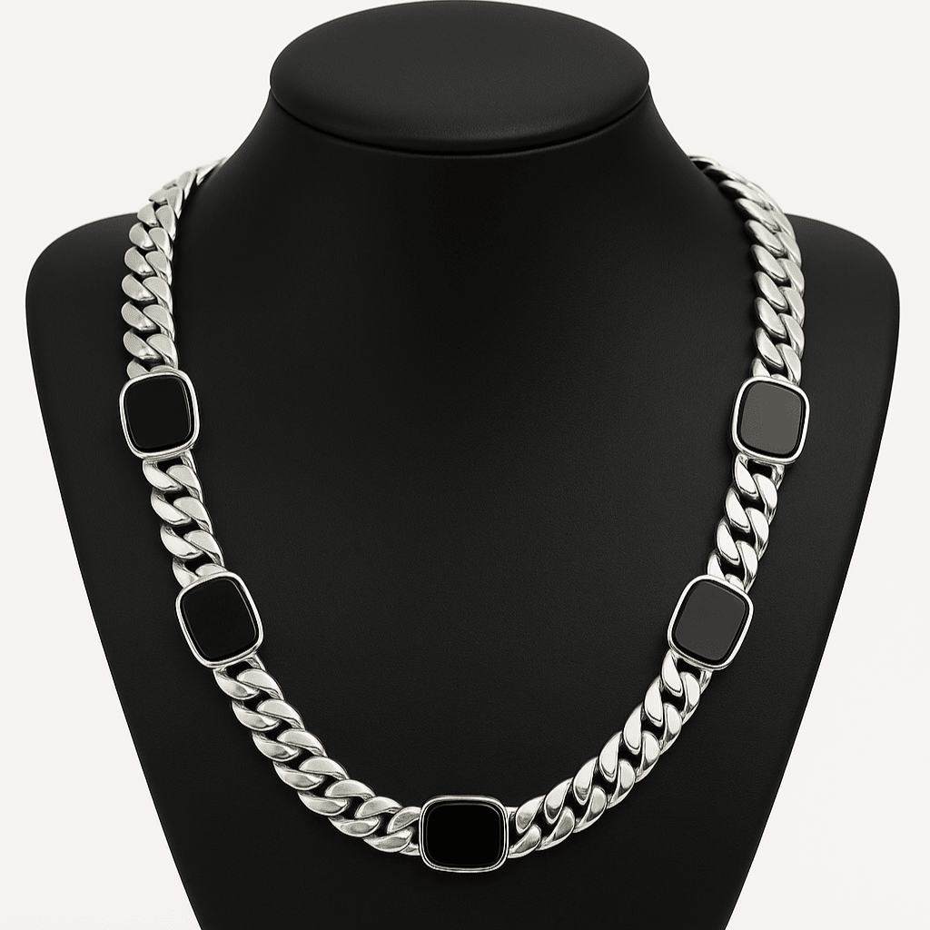 Collar Miami Onix 7mm - Plata 999 - nativosjewelry