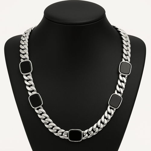 Collar Miami Onix 7mm - Plata 999 - nativosjewelry