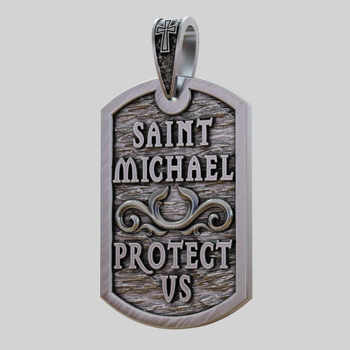 Collar Miguel Arcangel de Plata ley 950 - nativosjewelry