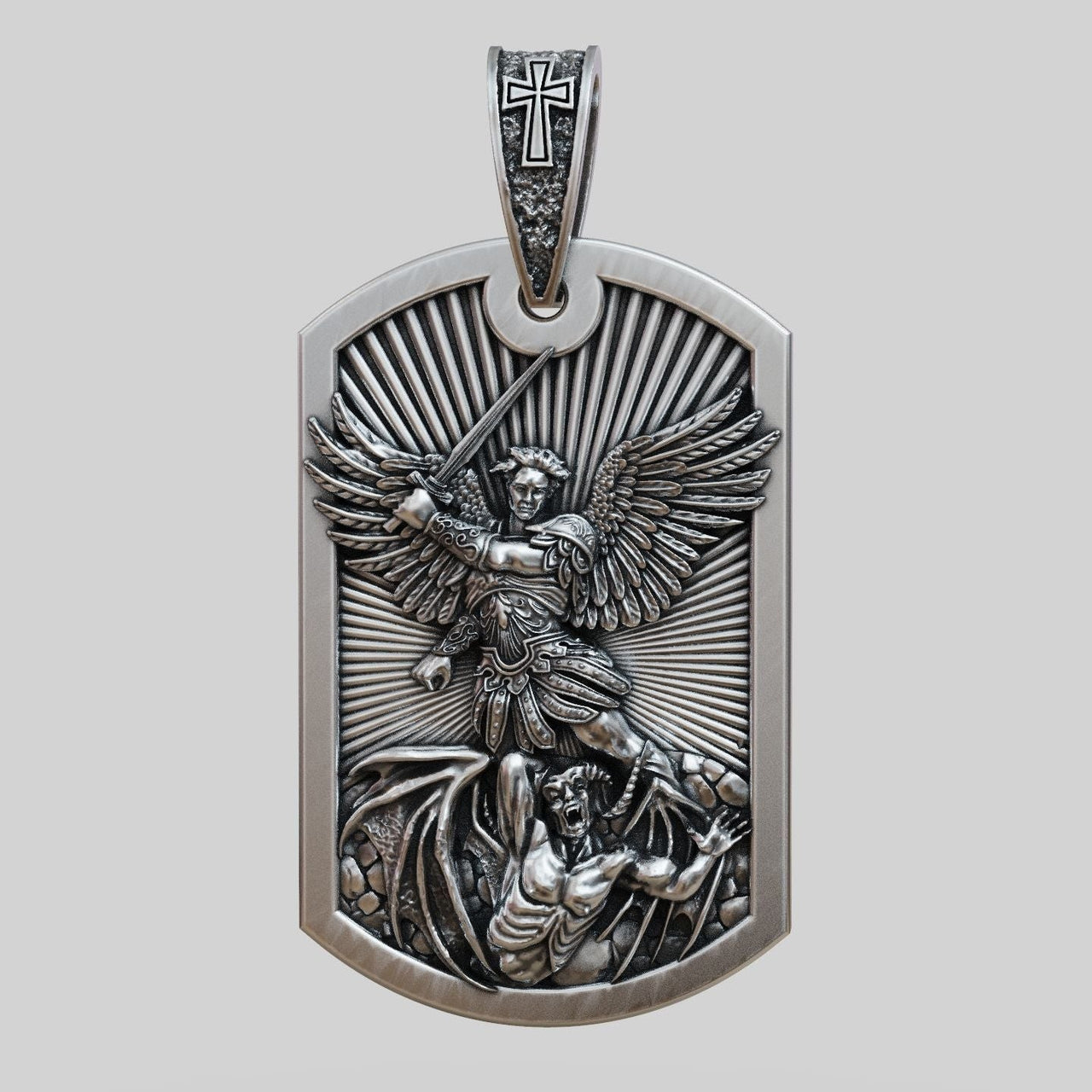 Collar Miguel Arcangel de Plata ley 950 - nativosjewelry