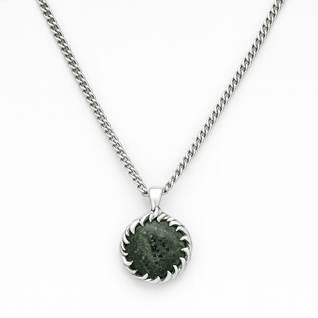 Kambaba Vision — Jasper Pendant Necklace Silver 950 (2mm) - nativosjewelry