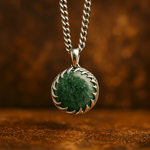 Kambaba Vision — Jasper Pendant Necklace Silver 950 (2mm) - nativosjewelry