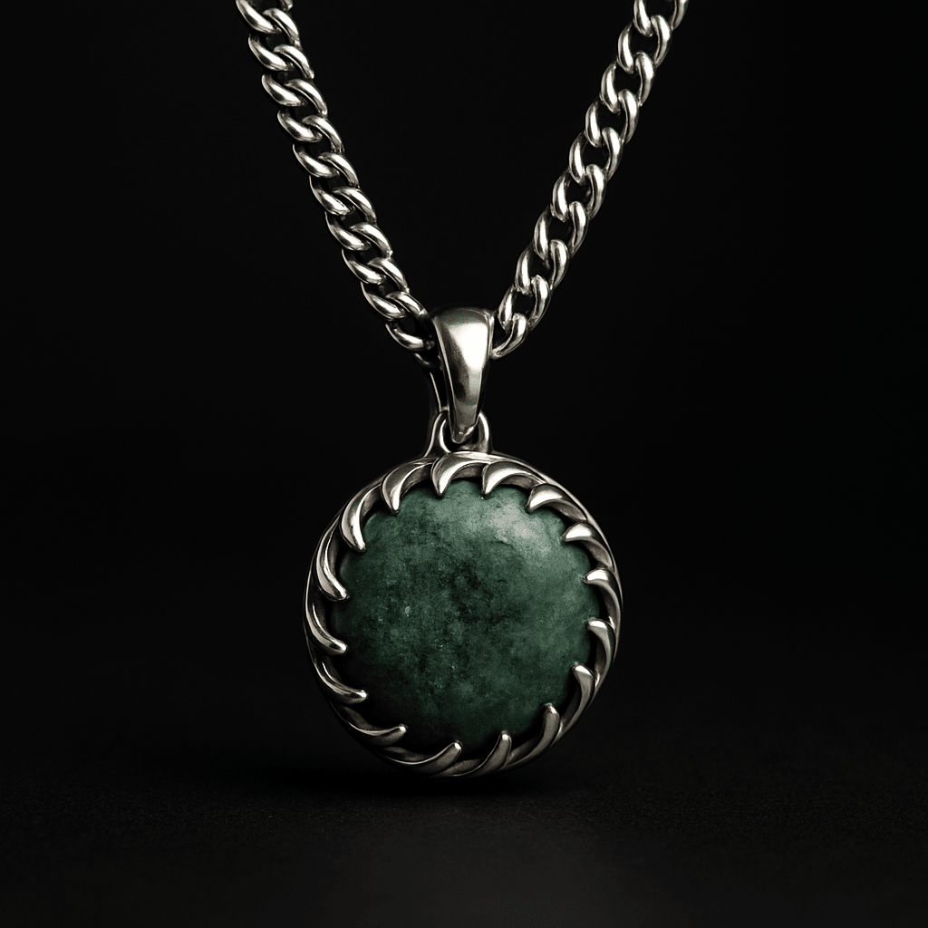 Kambaba Vision — Jasper Pendant Necklace Silver 950 (2mm) - nativosjewelry